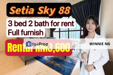 Setia Sky 88 3bed2bath full furnish for rent, Johor, Johor Bahru