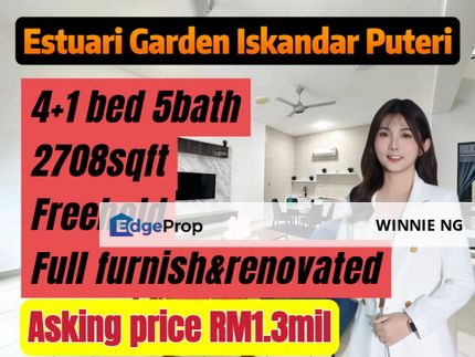 Iskandar Puteri Estuari Garden 2storey superlink house for sale, Johor, Nusajaya