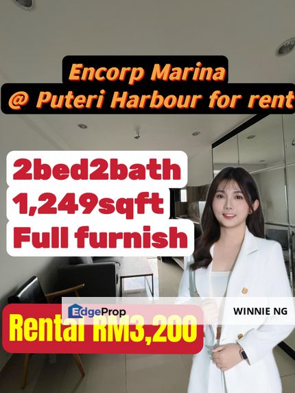 Encorp Marina 2bed2bath full furnish for rent, Johor, Kota Iskandar