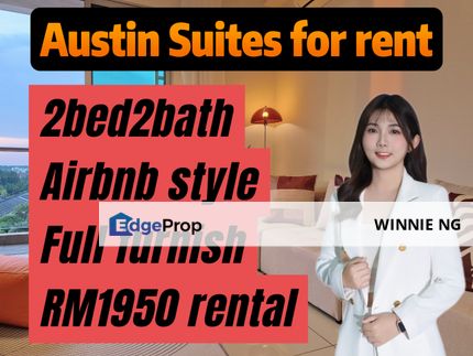 Austin suites 2bed2bath full furnish airbnb style for rent, Johor, Johor Bahru