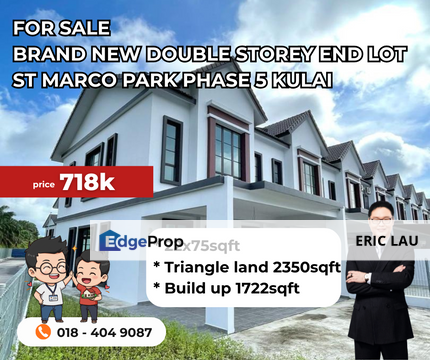 ST MARCO PARK @ Kulai Double storey end lot terrace house for m, Johor, Kulai