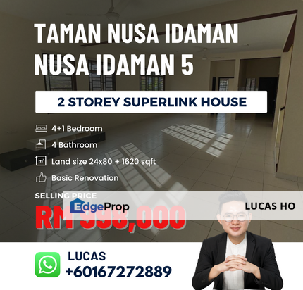 Below RM 1 million Nusa Idaman Superlink With Land, Johor, 