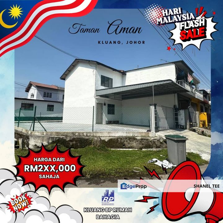 Taman Aman Kluang Double Storey Medium Cost House For Rent, Johor, Kluang