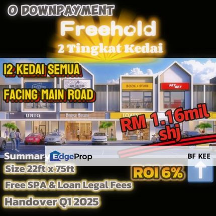 Sepang Kota Warisan Salak Tinggi Dengkil 2 Storey FREEHOLD Shop @ RM 1.1mil only, Facing Main Road, Super High Exposure, Selangor, Sepang