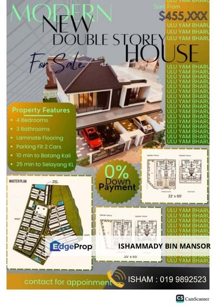 Hulu Yam Bharu Selindung Daun New Projek 2 Storey House for sales, Selangor, Batang Kali