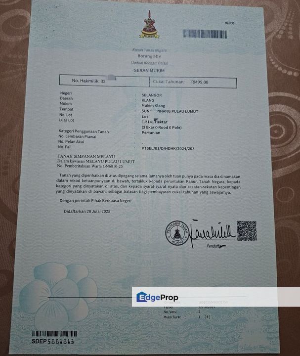 RESIDENTIAL ZONING - Agriculture Land Kampung Sungai Pinang Pulau Indah @ Klang, Selangor, Klang