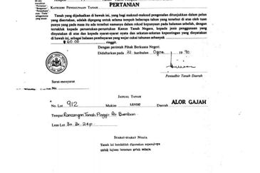 Agriculture Land @ Kampung Ayer Hitam Lendu Alor Gajah Melaka