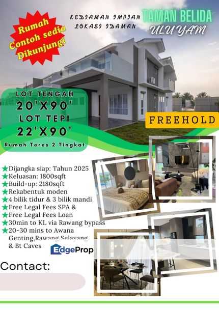 Freehold 2 Storey Terrace Taman Belida Ulu Yam Batang Kali, Selangor, Batang Kali