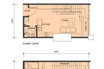 Duplex Unit with 705sqft 1+1bedroom