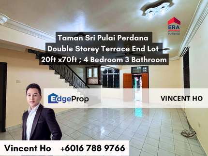 Double Storey Terrace End Lot at Taman Sri Pulai Perdana For Sale, Johor, Skudai