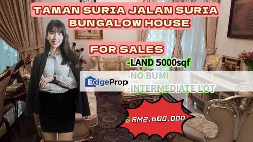 Taman Suria JB Town Bungalow For Sales, Johor, Johor Bahru