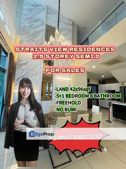 Permas Jaya Straits View Residences Semi-D House For Sales, Johor, Permas Jaya/Senibong