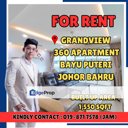 Grandview 360 Residence For Rent with Fully Furnished, Johor, Johor Bahru