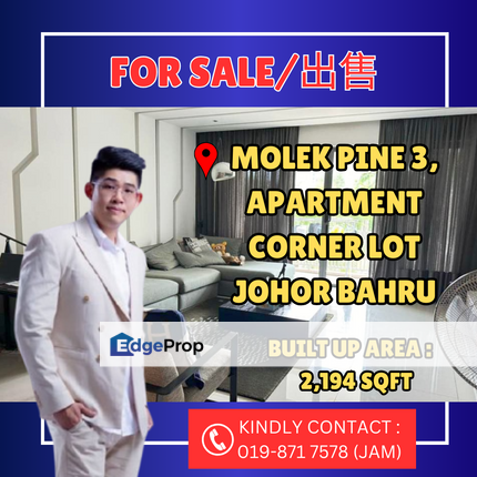 Molek Pine 3, Apartment Corner Lot For Sale With Good Condition, Johor, Johor Bahru