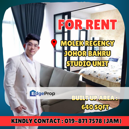 Molek Regency, Johor. Studio for Rent With Fully Furnished, Johor, Johor Bahru