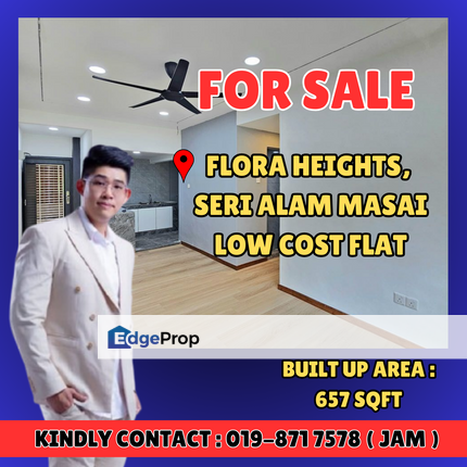 Flora Heights, Seri Alam. Low Cost Flat With Fully Renovated For Sale, Johor, Pasir Gudang