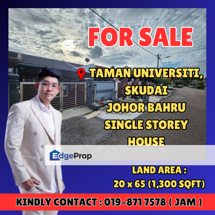 Taman University, Johor. Single Storey Terrace House For Sale, Johor, Skudai