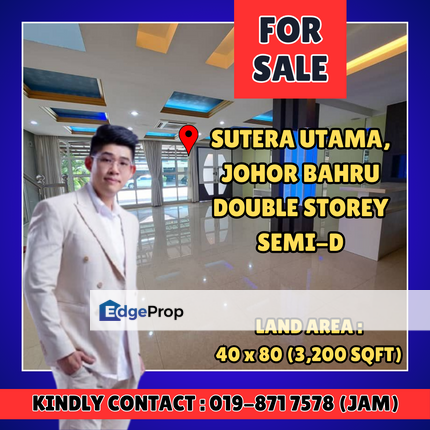 Sutera Utama, Johor. Double Storey Semi D For Sale With Good Condition, Johor, Skudai