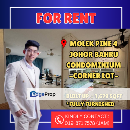 Molek Pine 4, Johor. Service Apartment Corner Lot For Rent With Fully Furnished, Johor, Johor Bahru