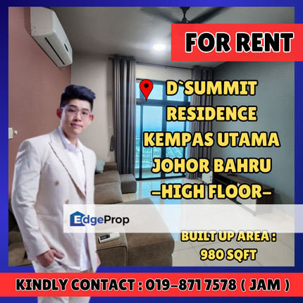 D`Summit Kempas Utama, Johor Bahru. Apartment For Rent With Fully Furnished, Johor, Johor Bahru