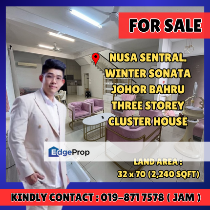 Nusa Sentral, Winter Sonata. Johor Bahru. Three Storey Cluster House For Sale With Good Condition, Johor, Nusajaya
