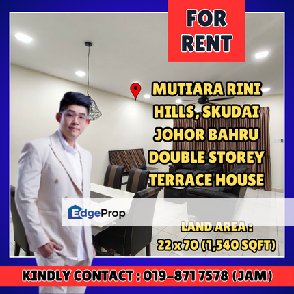 Mutiara Rini Johor. Double Storey House For Rent With Fully Furnished, Johor, Skudai