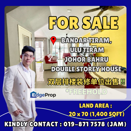 Bandar Tiram, Ulu Tiram. Double Storey House With Good Condition For Sale, Johor, Ulu Tiram