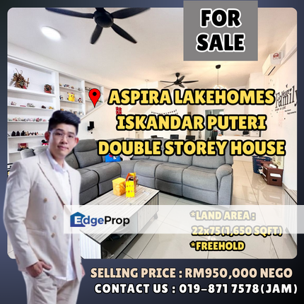Aspira Lakehomes, Iskandar Puteri. Double Storey House For Sale, Johor, Gelang Patah