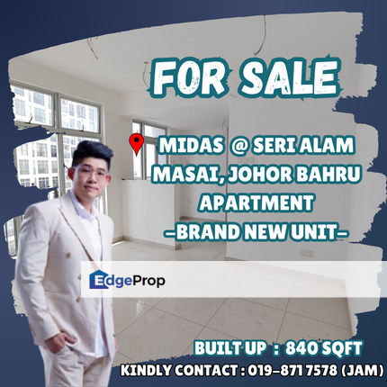 Midas, Seri Alam Masai. Apartment. Brand New For Sale. Original Condition, Johor, Pasir Gudang