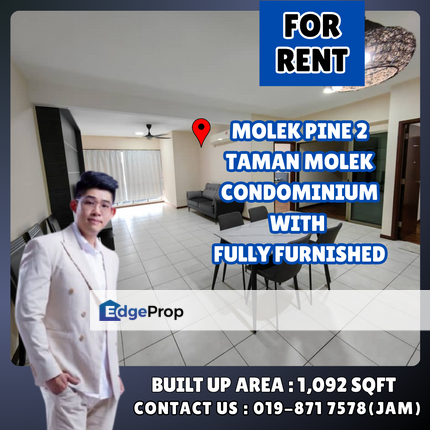 Molek Pine 2, Johor Bahru. Condominium For Rent With Fully Furnished, Johor, Johor Bahru