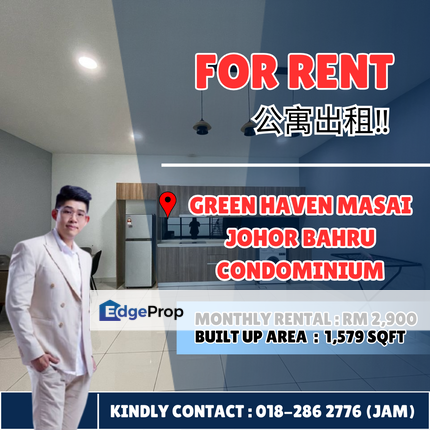 Nearby Permas Jaya..Green Haven, Masai. Condominium For Rent, Johor, Masai