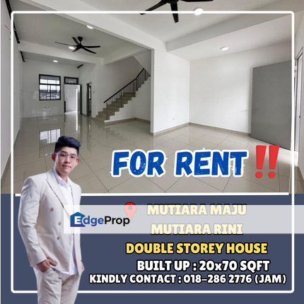 Mutiara Maju, Mutiara Rini Skudai. Double Storey House For Rent, Johor, Skudai