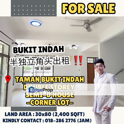 Bukit Indah, Semi D House Corner Lot For Rent, Johor, Johor Bahru