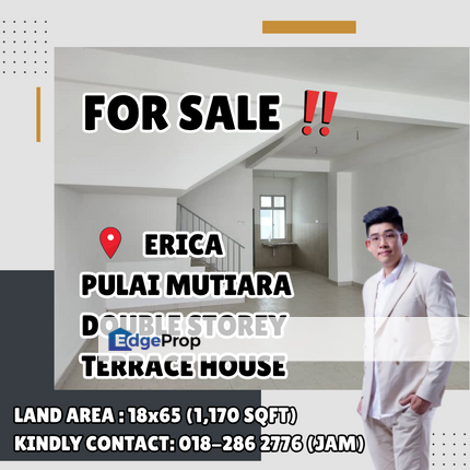 Erica, Pulai Mutiara. Double Storey House Brand New Secondhand, New Condition For Sale, Pahang, Temerloh