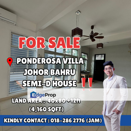 Taman Ponderosa Villa, Semi D House For Sale., Johor, Johor Bahru