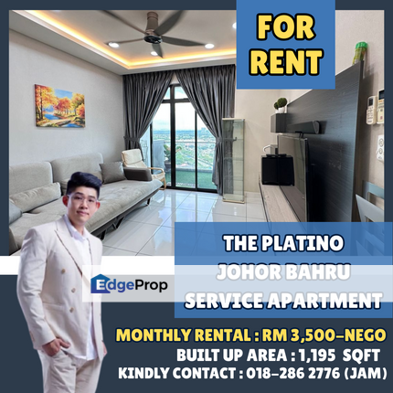 The Platino Service Apartment For Rent With Fully Furnished, Johor, Johor Bahru