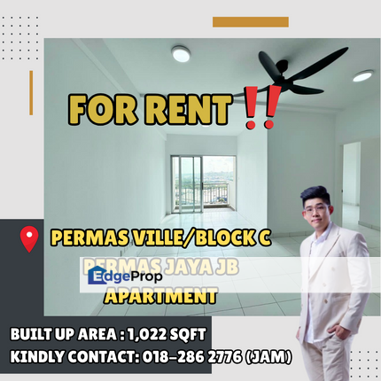 Permas Ville, Permas Jaya. Apartment For Rent, Johor, Permas Jaya/Senibong