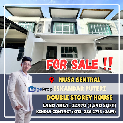 Taman Nusa Sentral, Iskandar Puteri. Double Storey House For Sale, Johor, 