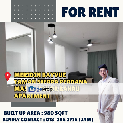 Meridin Bayvue Apartment , Taman Sierra Perdana. For Rent With Fully Furnished, Johor, Masai