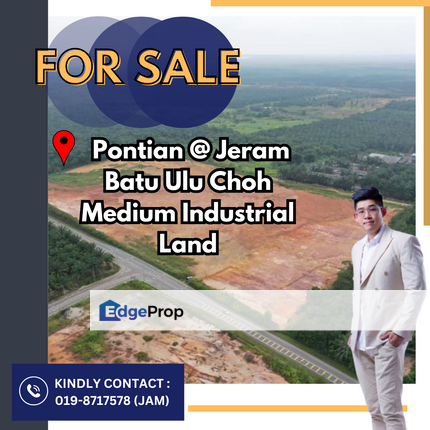 Pontian, Jeram Batu Ulu Choh. Medium Industrial Land for Sale, Johor, Pontian