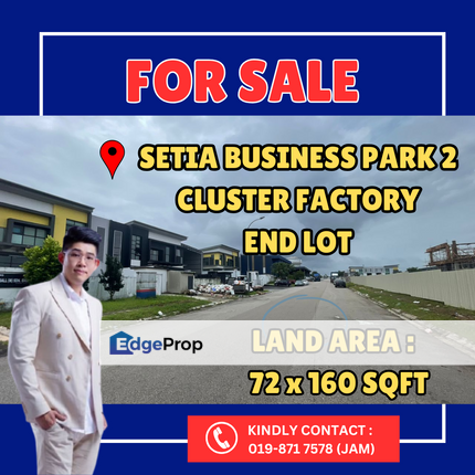 Setia Business Park 2, Cluster Factory End Lot For Sale, Johor, Skudai