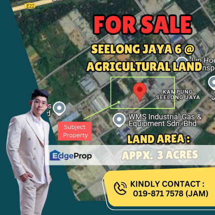 Seelong, Senai. Agricultural Land For Sale, Johor, Senai