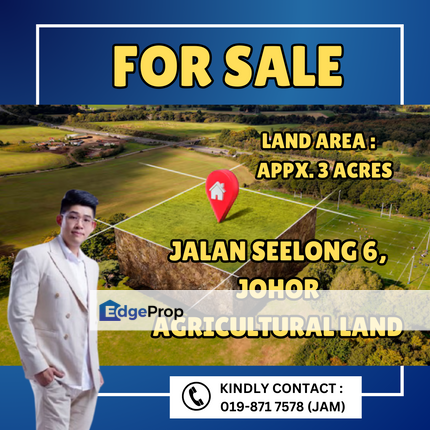 Seelong, Senai. Agricultural Land For Sale, Johor, Senai