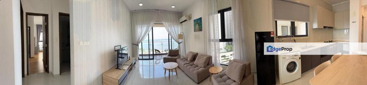 🌊 Seaview 3-Bedroom @ AmberSide Danga Bay | Fully Furnished | 1225sqft | Ground Floor Car Park | Only RM3000/month!, Johor, Johor Bahru