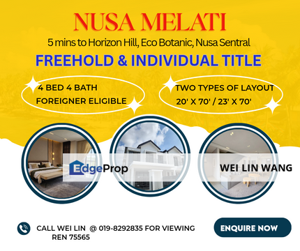 New Freehold Landed Double Storey house near Horizon Hills, Johor, 
