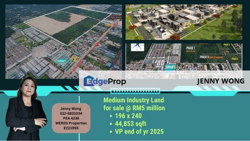 SALE: Medium Industrial Land @ Jenjarom, Selangor, Selangor, Jenjarom