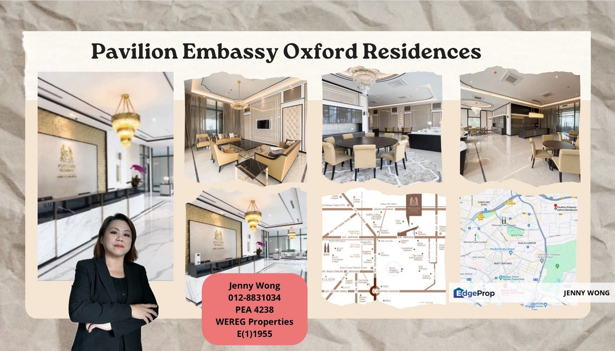 Jalan Ampang Kuala Lumpur 3 Bed + 1 Study 4 Bath @ Pavilion Embassy Oxford Residence For Rent, Kuala Lumpur, Keramat