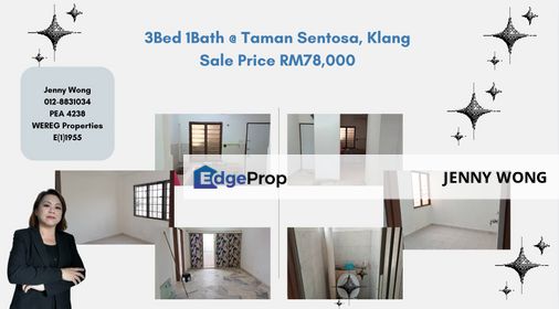 SALE: 3Bed 1Bath Apt @ Tmn Sentosa, Klang, Selangor, Klang