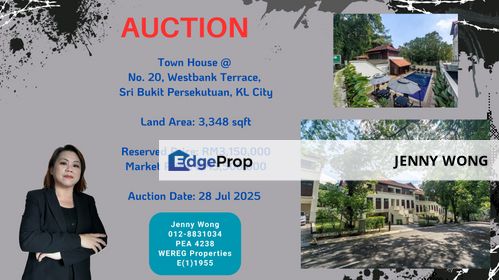 AUCTION: Town House @ Westbank Terrace, Sri Bukit Persekutuan, KL, Kuala Lumpur, KL City