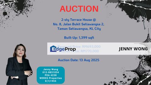 AUCTION: 2-sty Terrace House @ Taman Setiawangsa, KL City, Kuala Lumpur, Taman Setiawangsa
